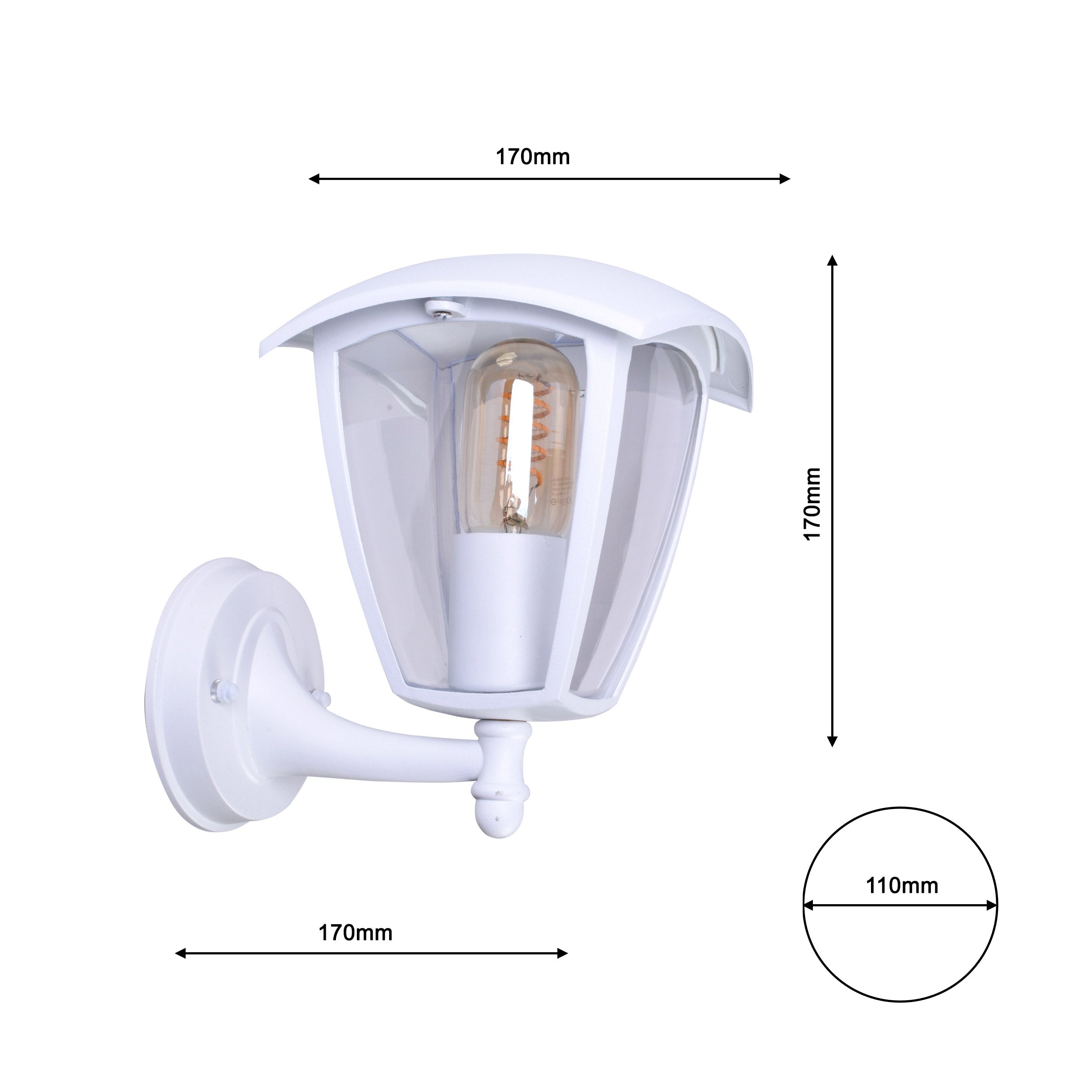 2 x FOX WHITE 1xE27 Garden Wall Lamp Light source power 60 W