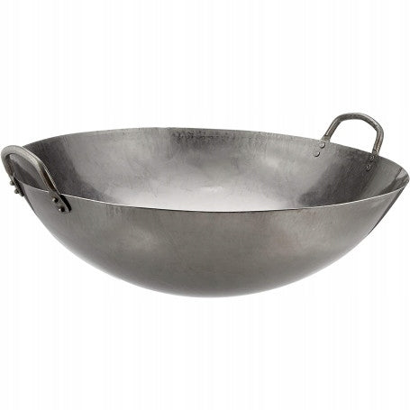 20 Inch (50cm) Carbon Steel Hand Forged Wok Events, Parties, Campfires