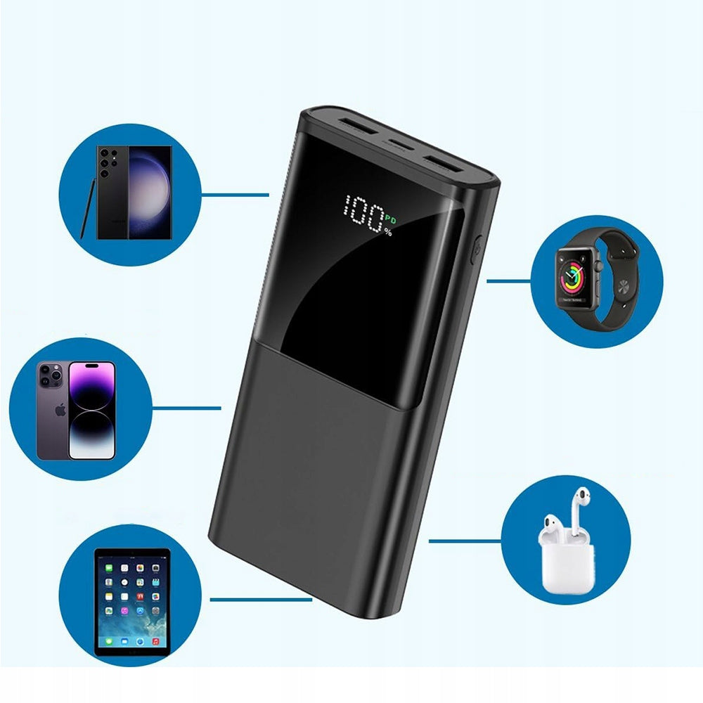 20000MAH 22.5W PORTABLE POWER BANK FAST CHARGING 22.5W TO 3 DEVICES Battery type lithium-ion