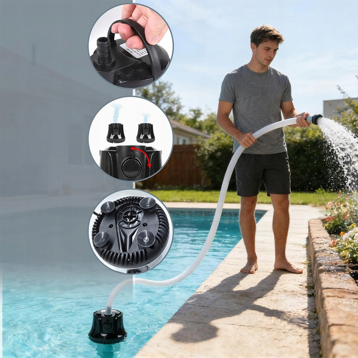 2000L/H SET PUMP WATER PUMP CIRCULATING IMMERSION POND 25W Power 25 W