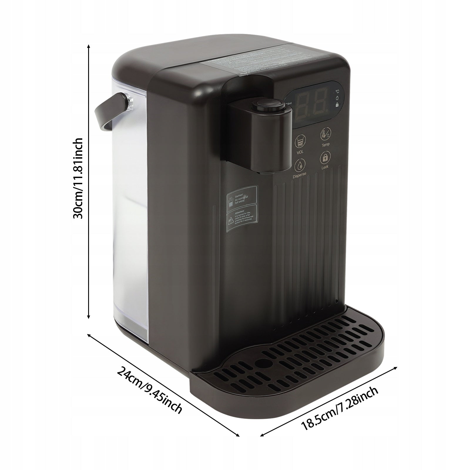 2000W 3L Black Electric Water Dispenser with Filter Cartridge EAN (GTIN) 0763508673366