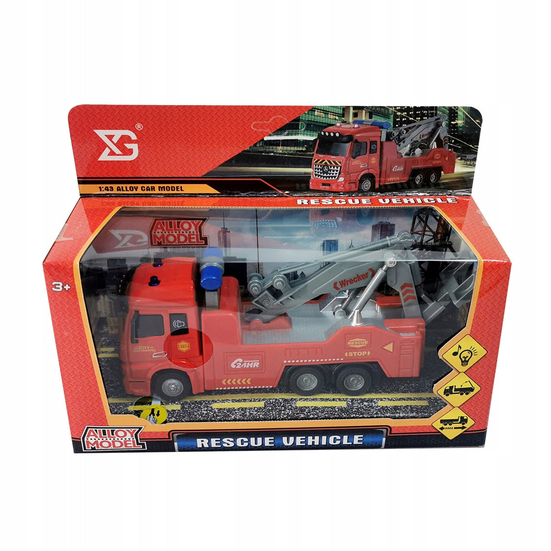 2001008 Roadside Assistance Auto Metal Red With Additional Truck Effects