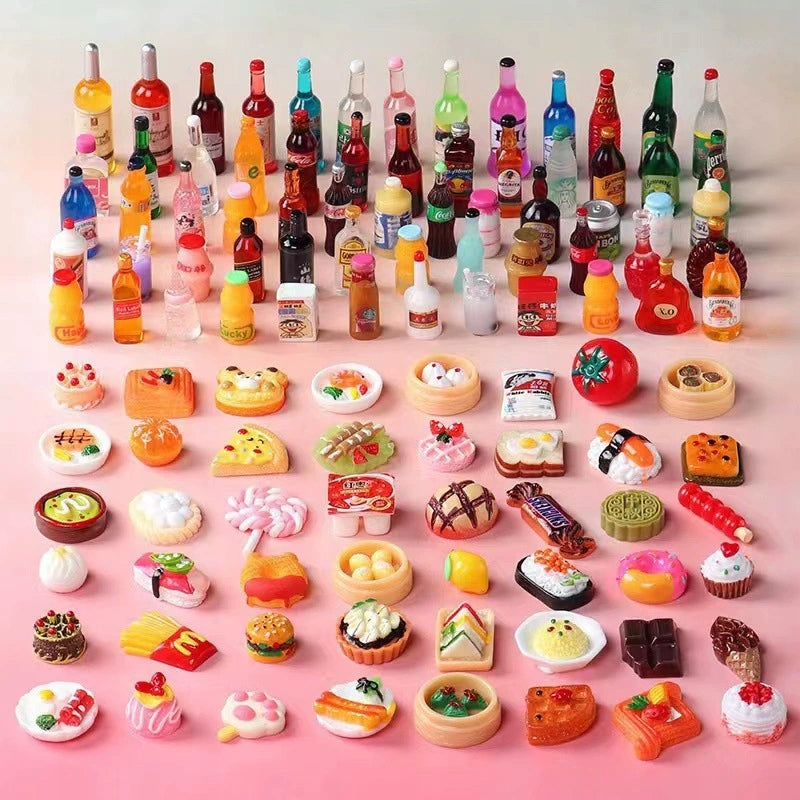 200PCS MINI FOOD CUTE DOLL ACCESSORIES gifts baby's day Packaging status original