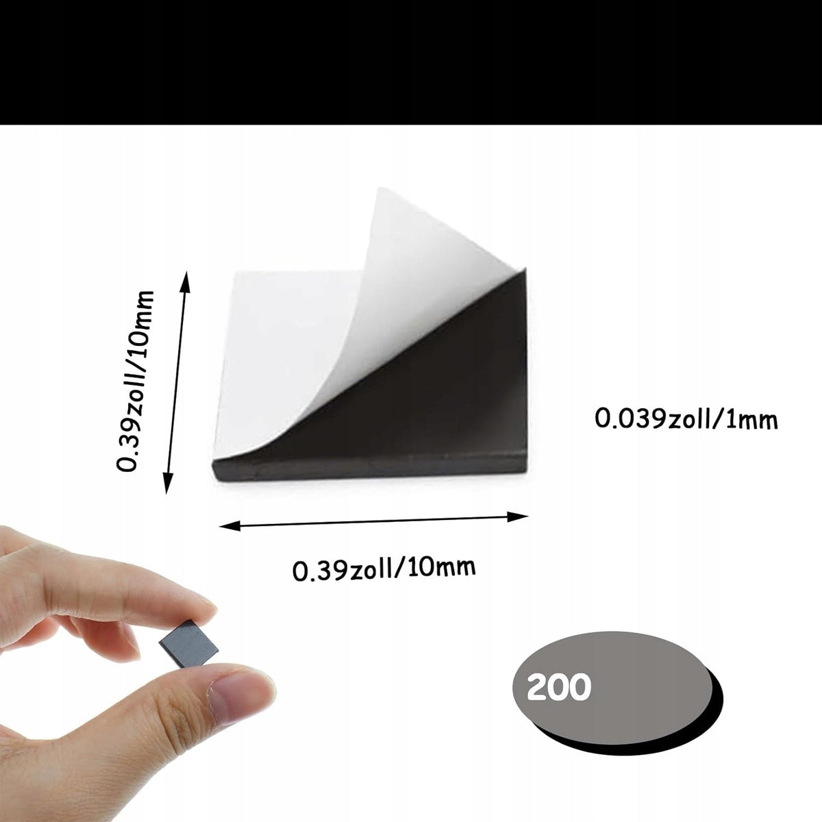 200X SMALL SELF ADHESIVE MAGNETIC PLATES MAGNETS 1cm FLAT DIY SQUARE EAN (GTIN) 5902065473209