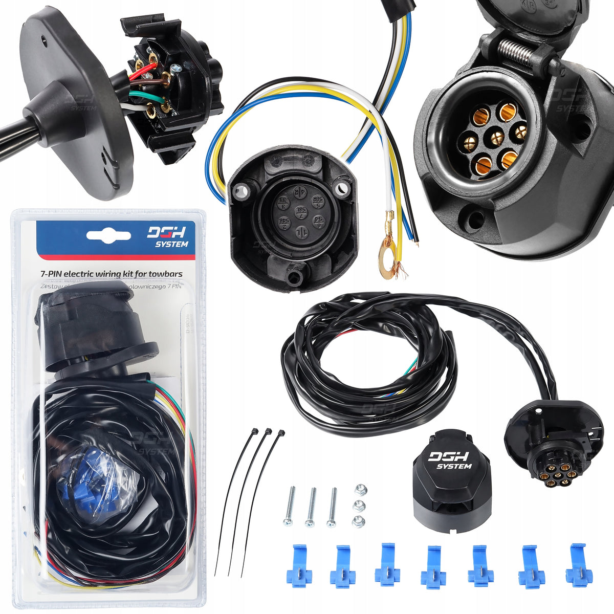 200cm ELECTRIC HARNESS FOR TOWING HOOK SOCKET 7PIN UNIVERSAL DGH