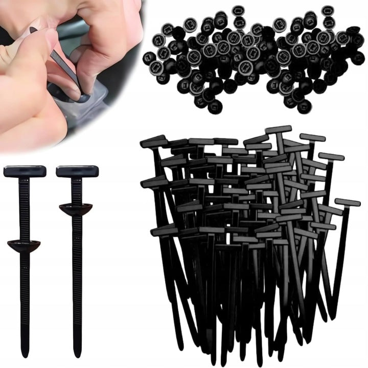 200x Universal T-Type Mounting Clips Car Clamp Bands