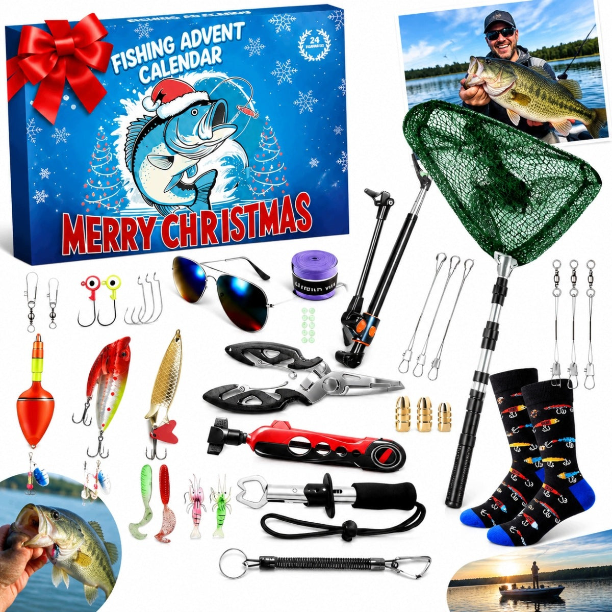 2026 ANGLER'S ADVENT CALENDAR - 24-DAY FISHING ACCESSORIES SET - PERFECT GIFT