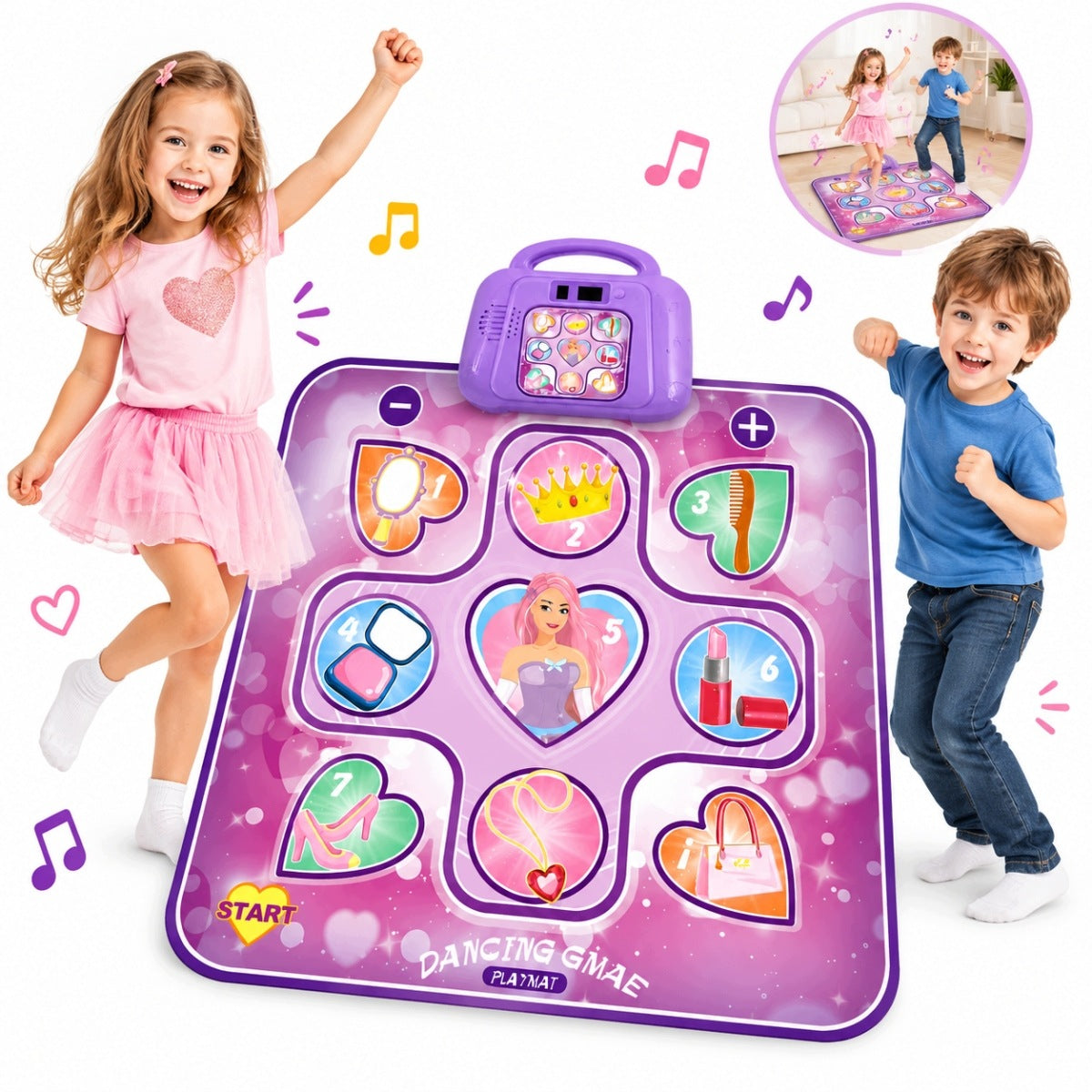 2026 INTERACTIVE MUSIC DANCE MAT FOR CHILDREN 6 LED MODES NEW