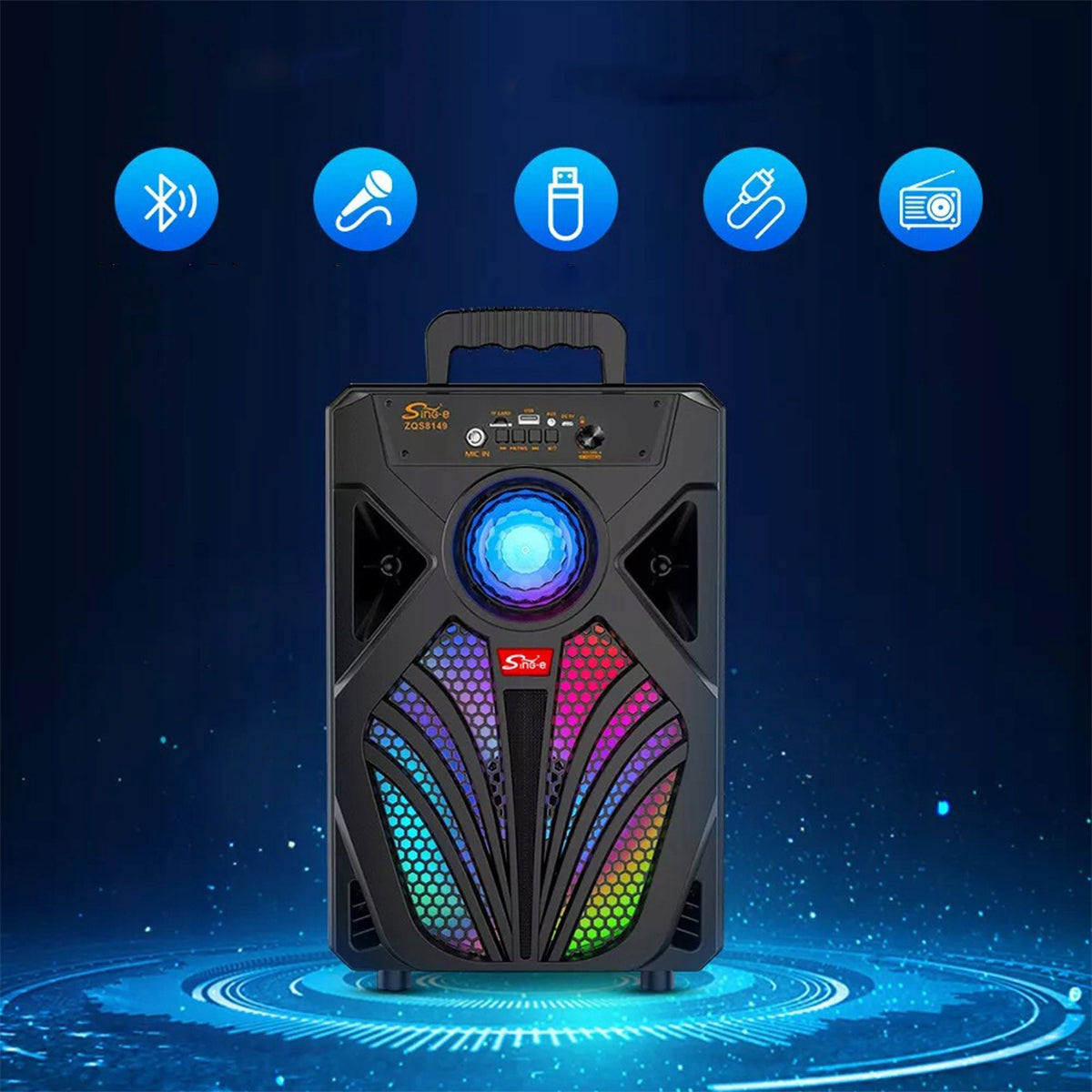2026 LARGE BLUETOOTH SPEAKER PORTABLE WIRELESS BOOMBOX KARAOKE RGB Model other