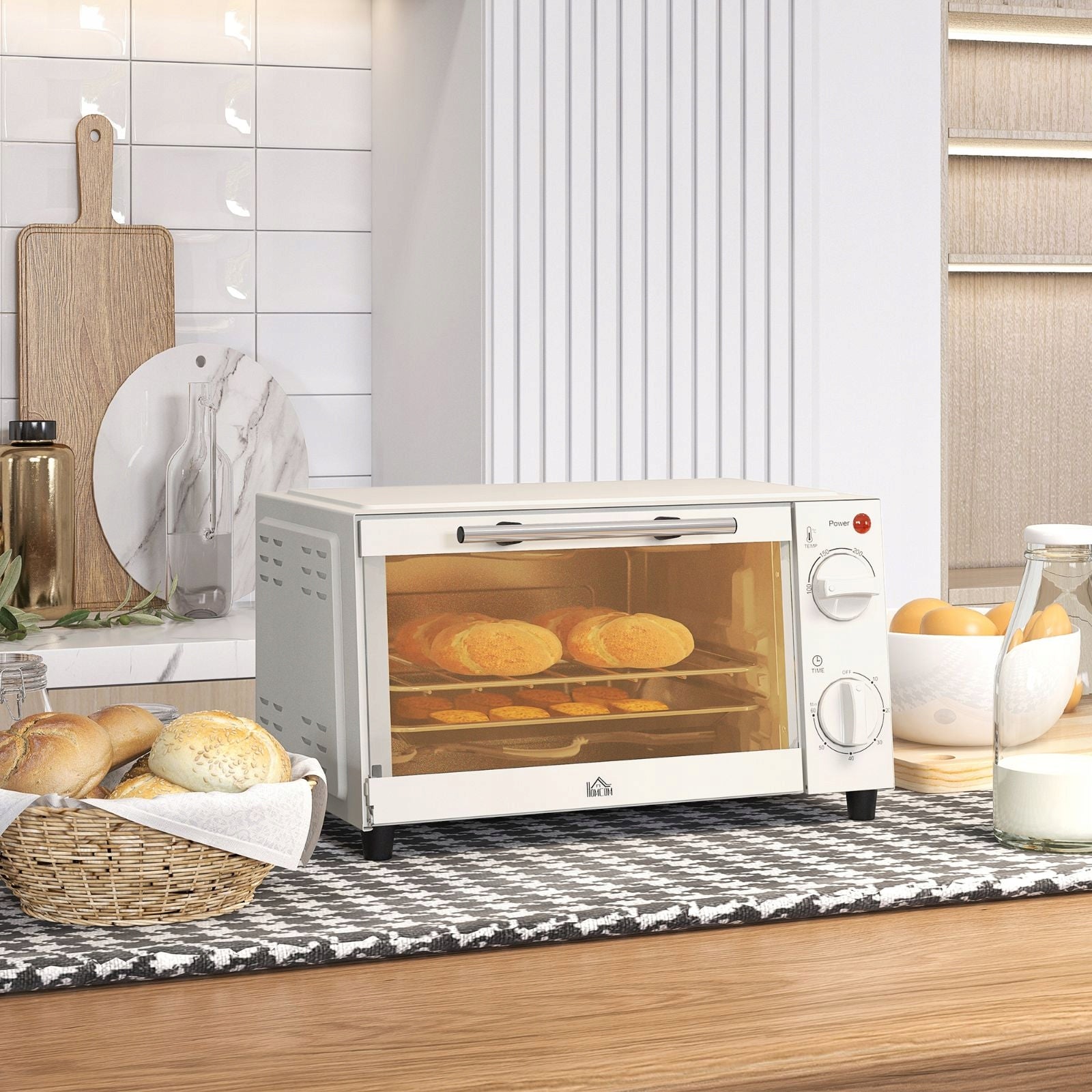 2026 Mini Oven 9L 750W Timer 100-230C Cream Accessories Dominant color silver/gray