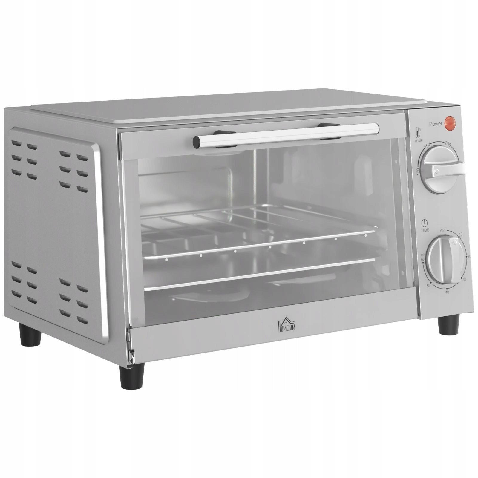 2026 Mini oven 9L 750W timer 100-230C stainless steel silver