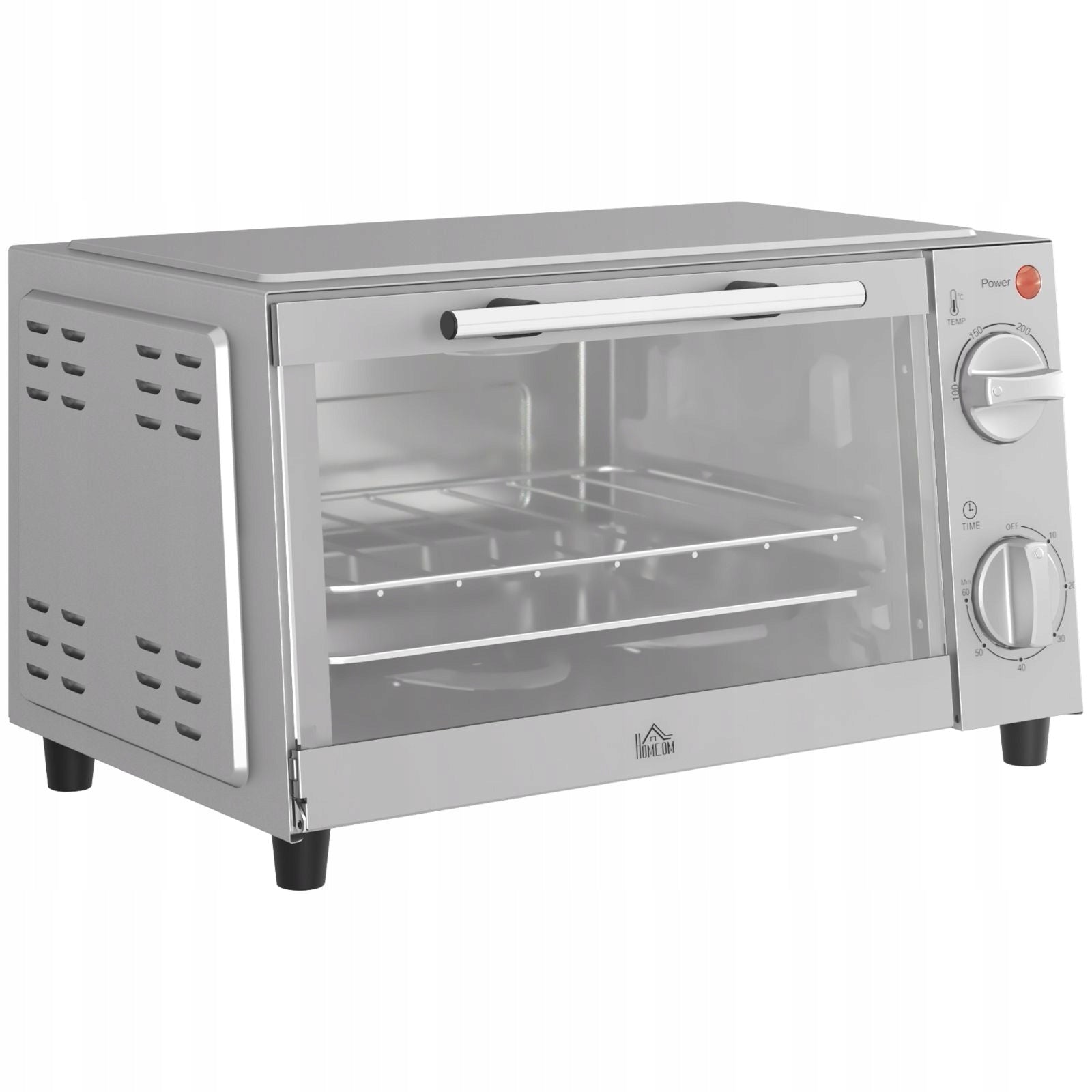 2026 Mini oven 9L 750W timer 100-230C stainless steel silver