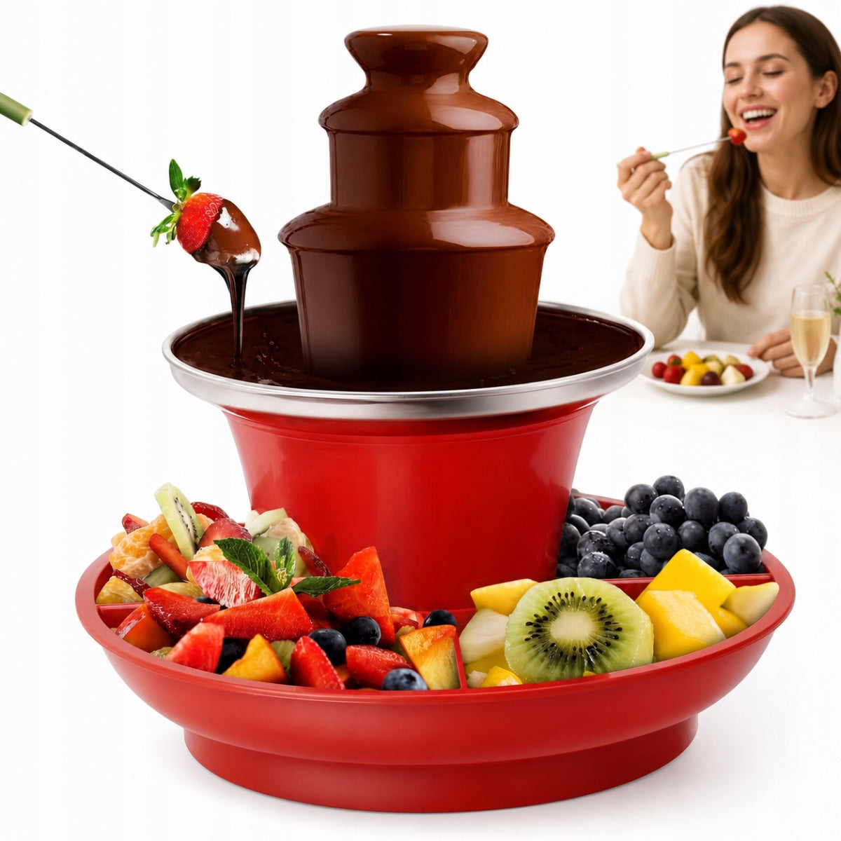 2026 NEW CHOCOLATE FOUNTAIN 3 LEVELS 0,35L FONDUE 30W.