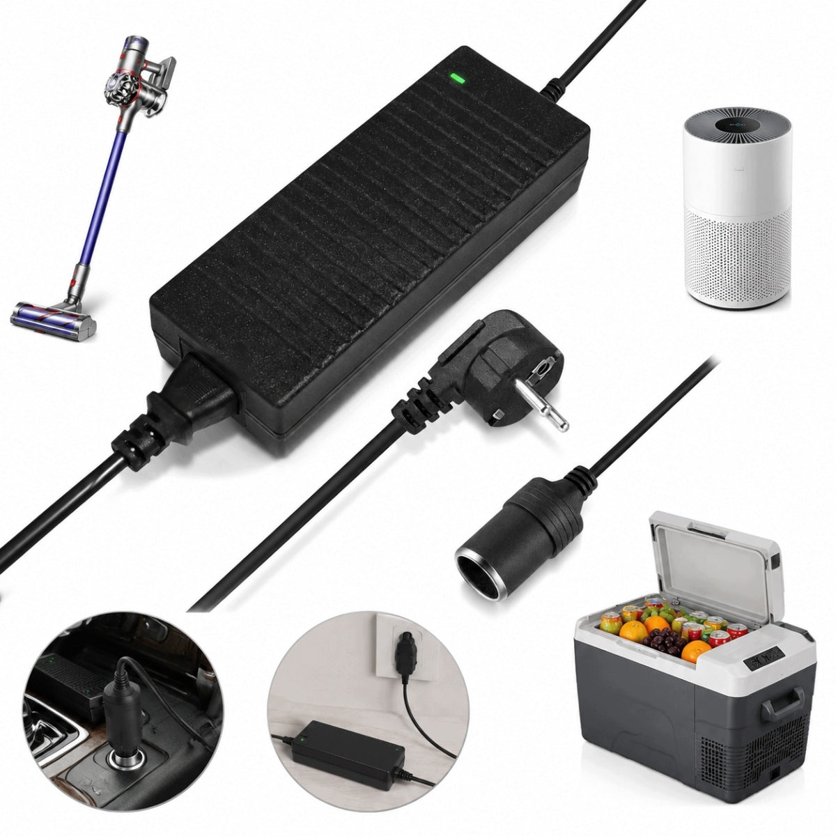 2026 Power adapter 230V to 12V cigarette lighter socket adapter 120W