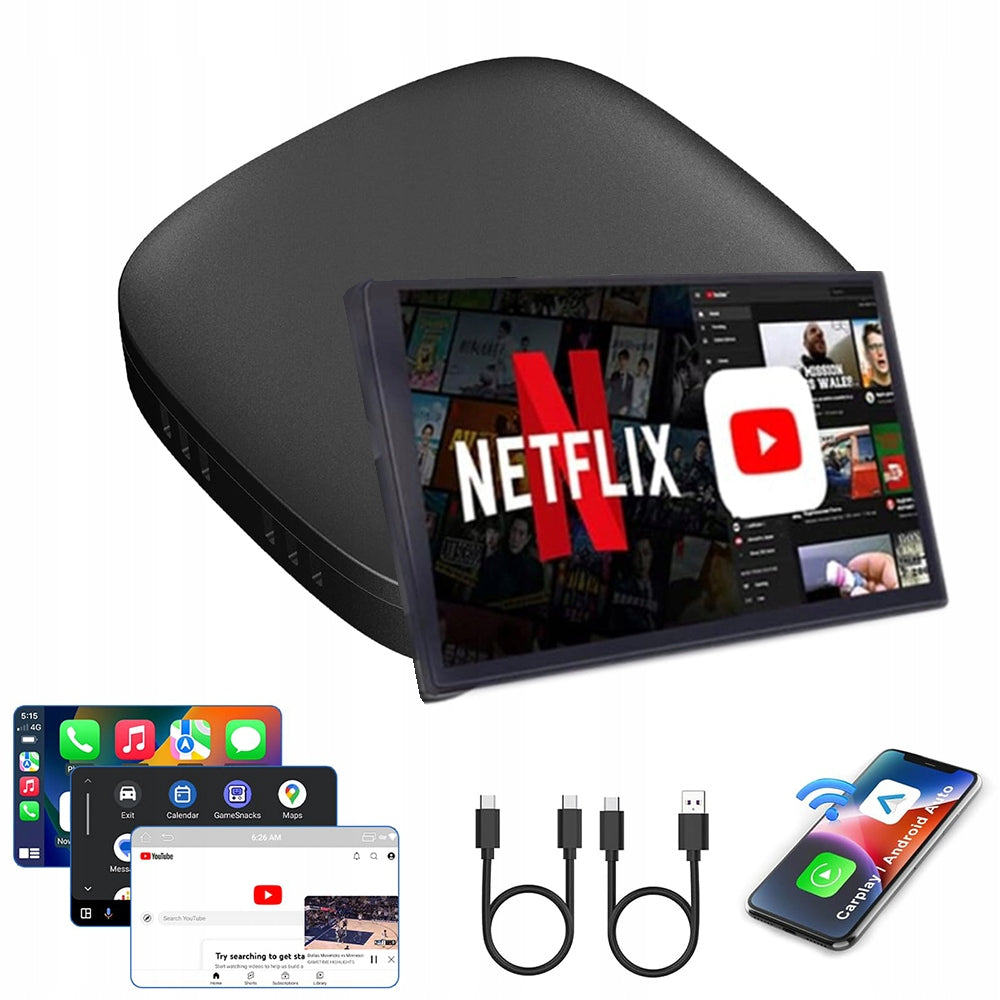 2026 Smart CarPlay Android AI Box Wireless CarPlay & Android Auto Adapter with YouTube, Netflix & Google Play Store