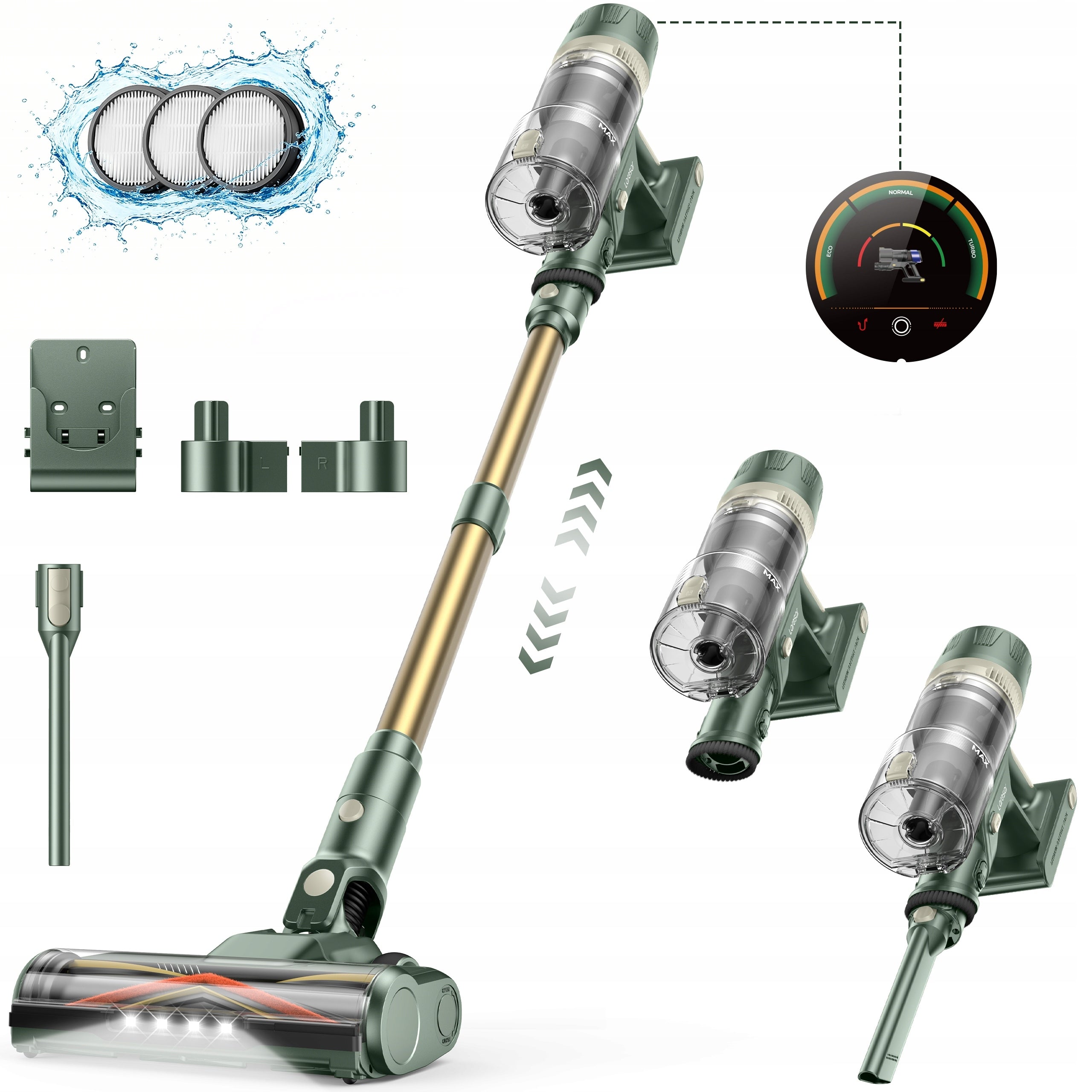 2026! Upright vacuum cleaner Laresar V12 green 600W 65Kpa