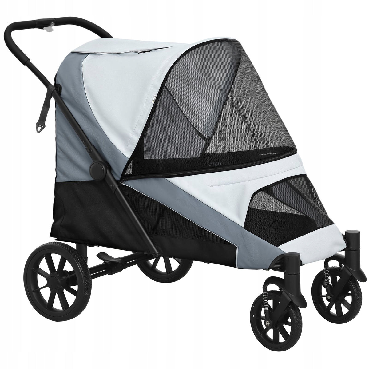 2026Y Cat dog stroller up to 30 kg foldable with shock absorption grey