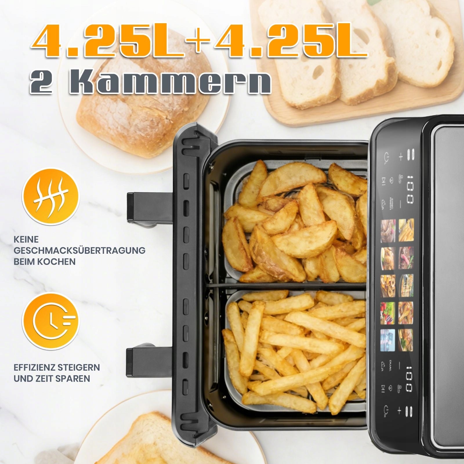 2026Y Two Chamber Fat Free Fryer With Window 10 Programs Brand no brand