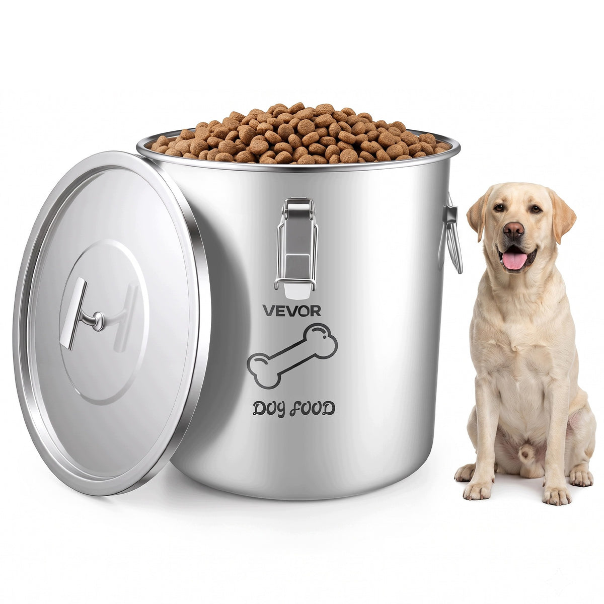 20L Stainless Steel Dog Food Container with Airtight Lid Brand Vevor