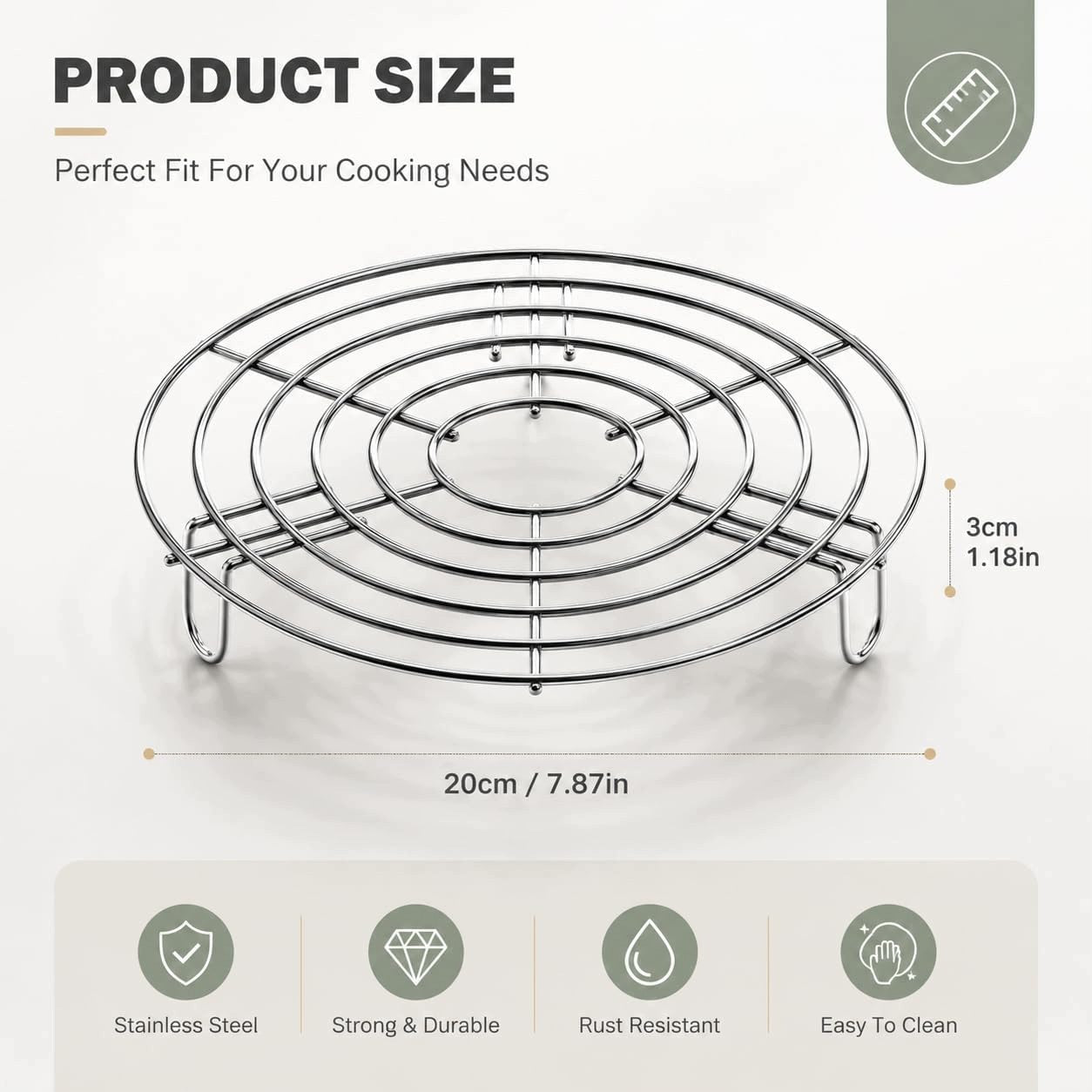 20X3 CM STAINLESS STEEL STEAM GRATE FOR POTS Brand no brand