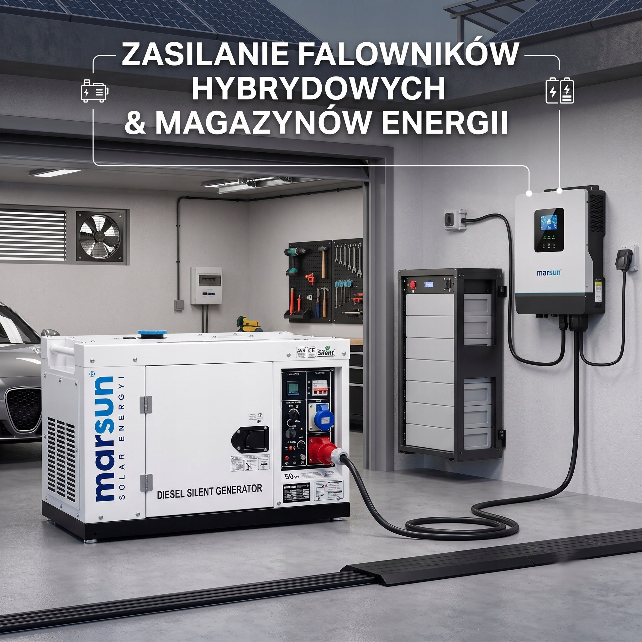 20kW DIESEL AVR GENERATOR SET COMPATIBLE WITH DEYE ATS READY 3-PHASE Brand marsun SOLAR ENERGY