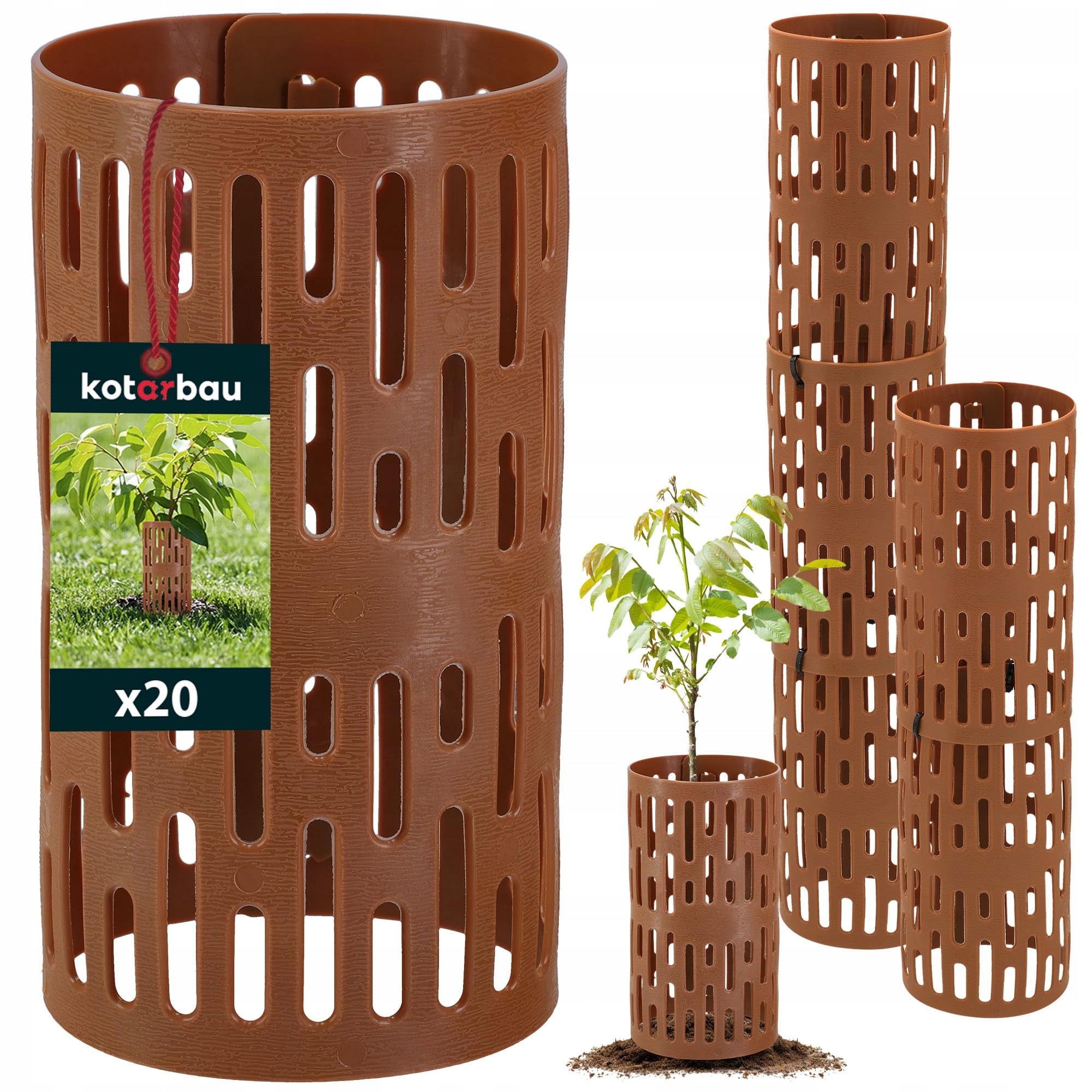 20x PROTECTIVE COVER TREE TRUNK EDGING TREE PROTECTOR BRONZE 20 CM