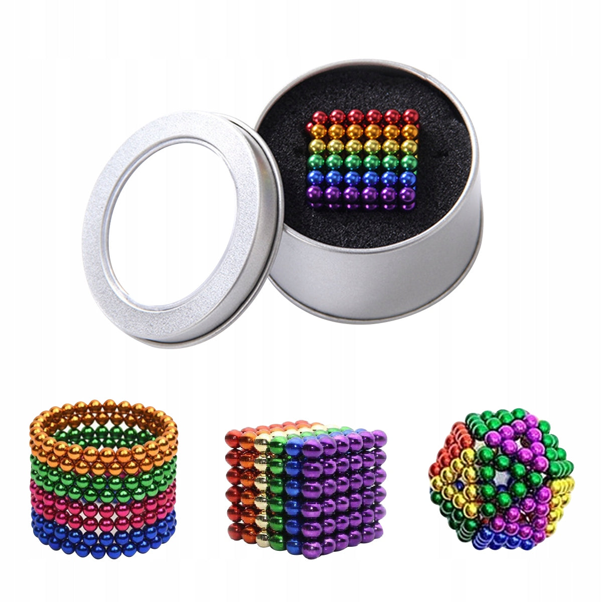 216Pcs Magnetic Balls 5mm Anti-Stress Toy Creative Blocks 6 Col. Brand no brand