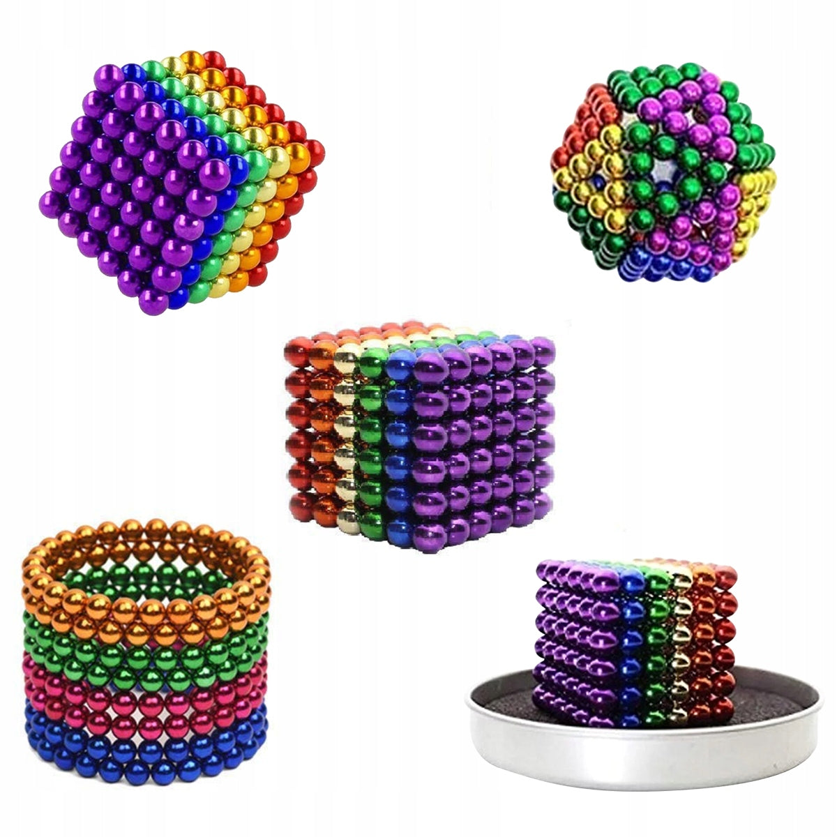 216Pcs Magnetic Balls 5mm Anti-Stress Toy Creative Blocks 6 Col. Kid's age 3+ years