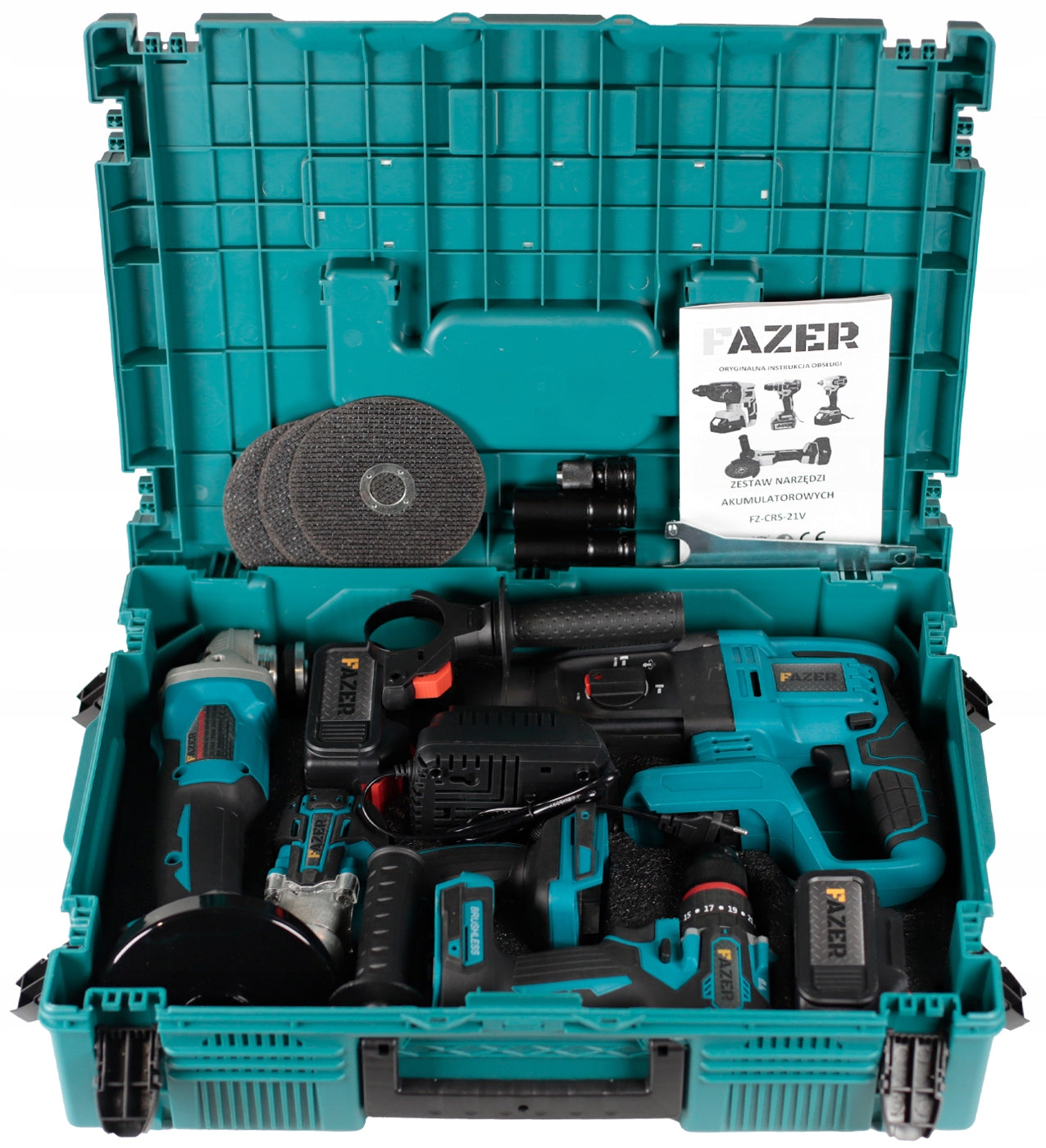 21V 4in1 CORDLESS TOOL KIT + SCREWDRIVER GRINDER HAMMER WRENCH Packaging status original