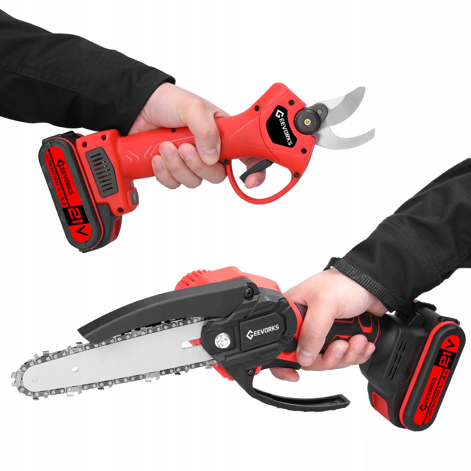 21V Cordless Electric Loppers with 800W Chainsaw Battery voltage 21 V