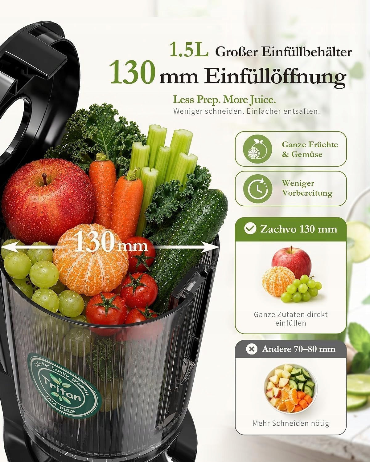 220W SLOW JUICER FOR VEGETABLE FRUIT WHOLE JUICER Manufacturer code Wyciskarka Wolnoobrotowa ZACHVO 300W