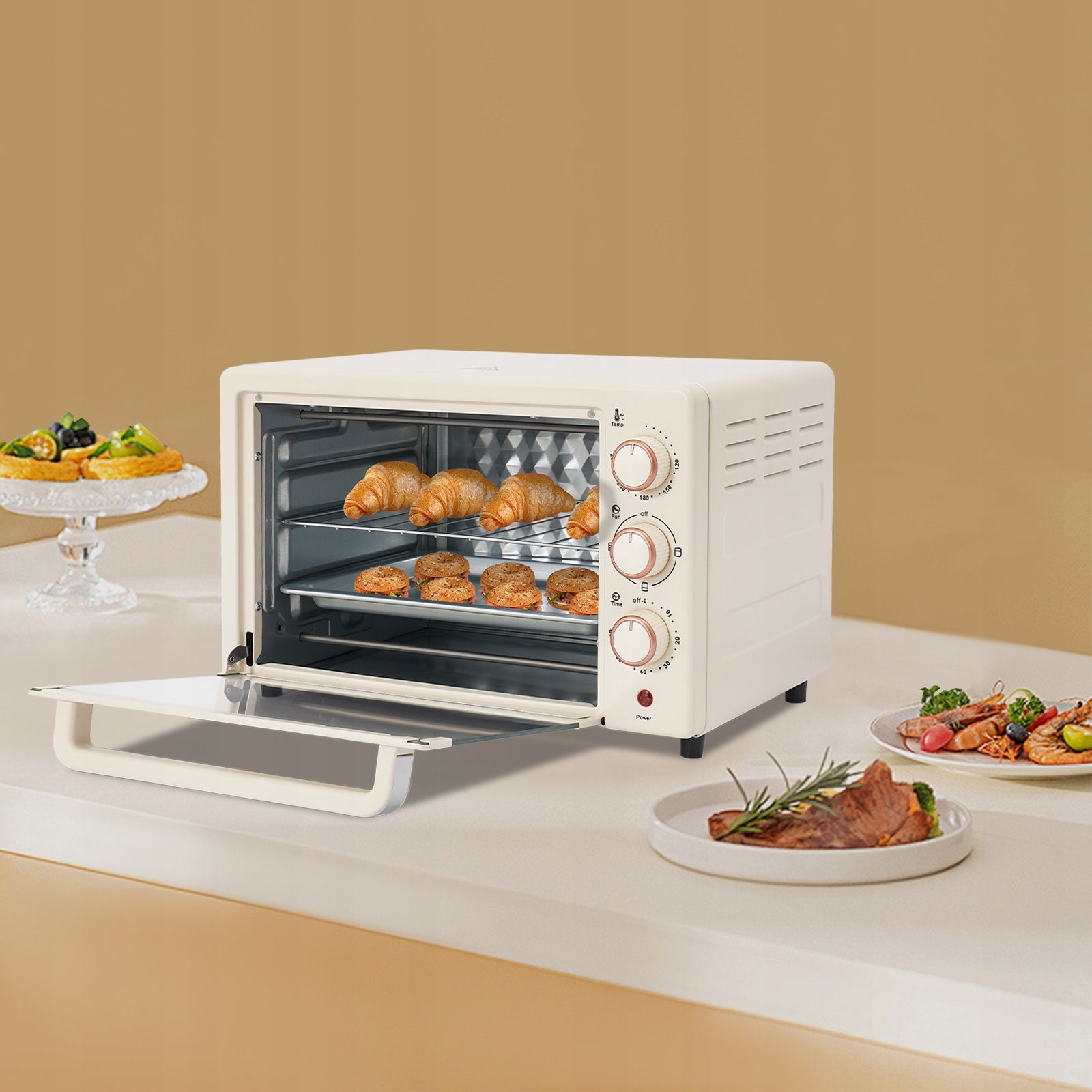 22L Electric Oven 1000W With Adjustable Temperature And 60-Minute Timer Packaging status original