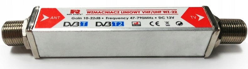 22dB 12V Linear Through Antenna Amplifier for VHF UHF Terrestrial Antennas