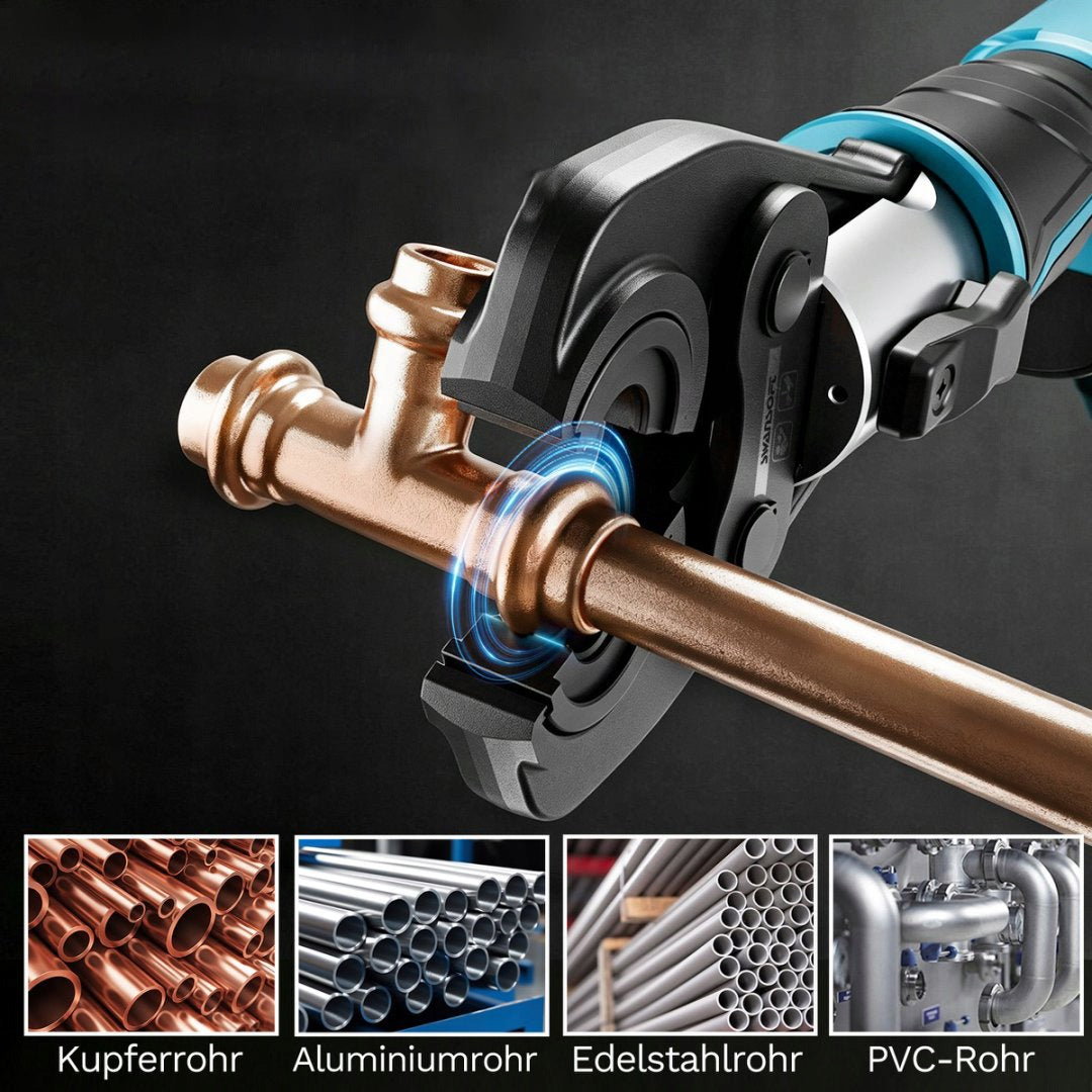 22kN Cordless Press Tool U16/U20/U25/U32 Dies for PEX-AL-PEX Pipes Brand Swansoft