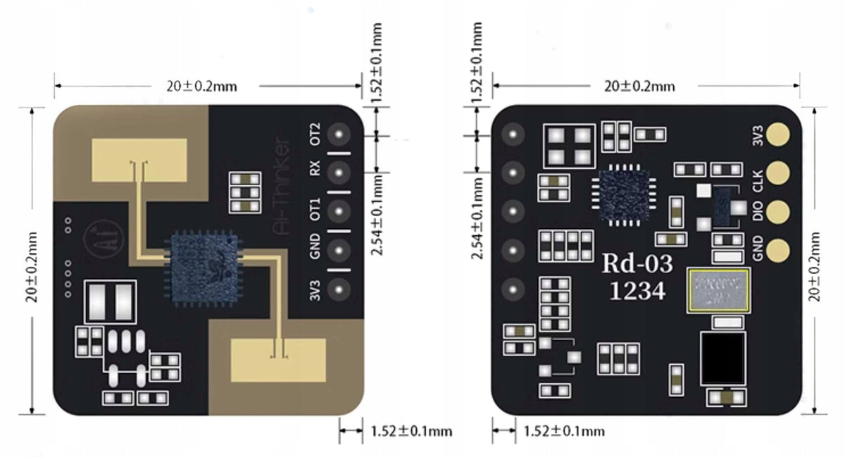 24GHz FMCW HMMD presence sensor AI-Thinker S3KM1110 UART 3.3V Batteries included no