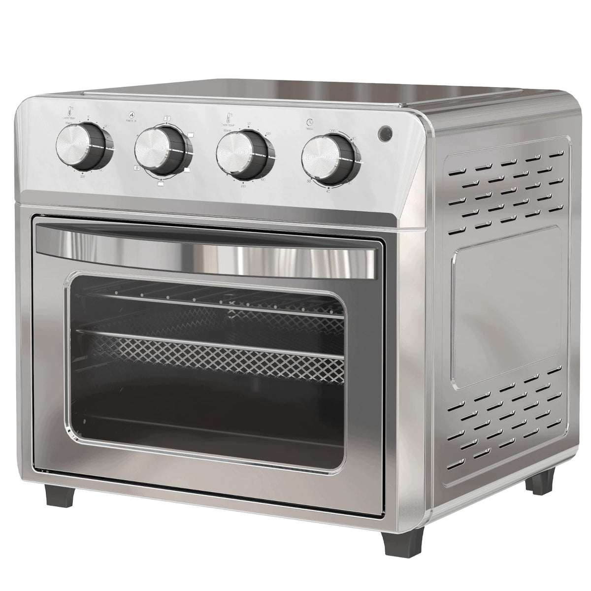 24L Mini Oven with Thermocouple and Air Fryer, Silver Brand no brand