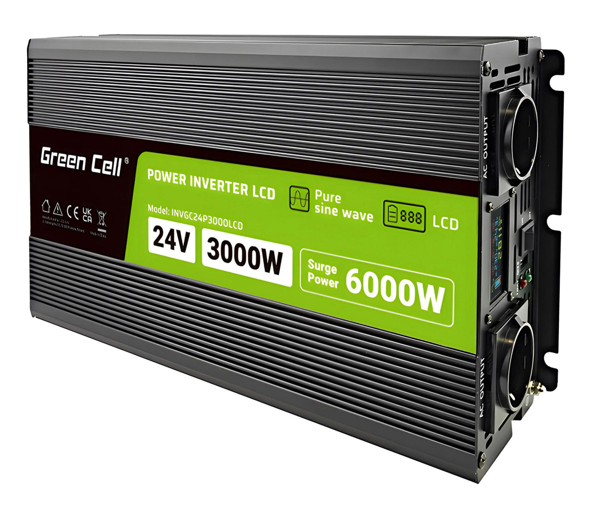 24V - 230V 3000W/6000W CONVERTER GREEN CELL SINE PUMP MOTORS AGD LCD