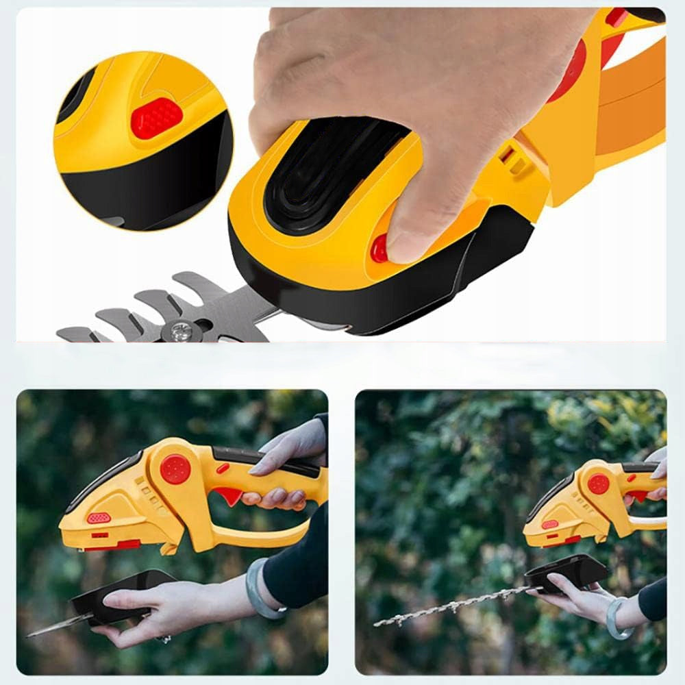 24V CORDLESS HEDGE TRIMMER WITH 2 BLADES INCLUDED Batteries included yes