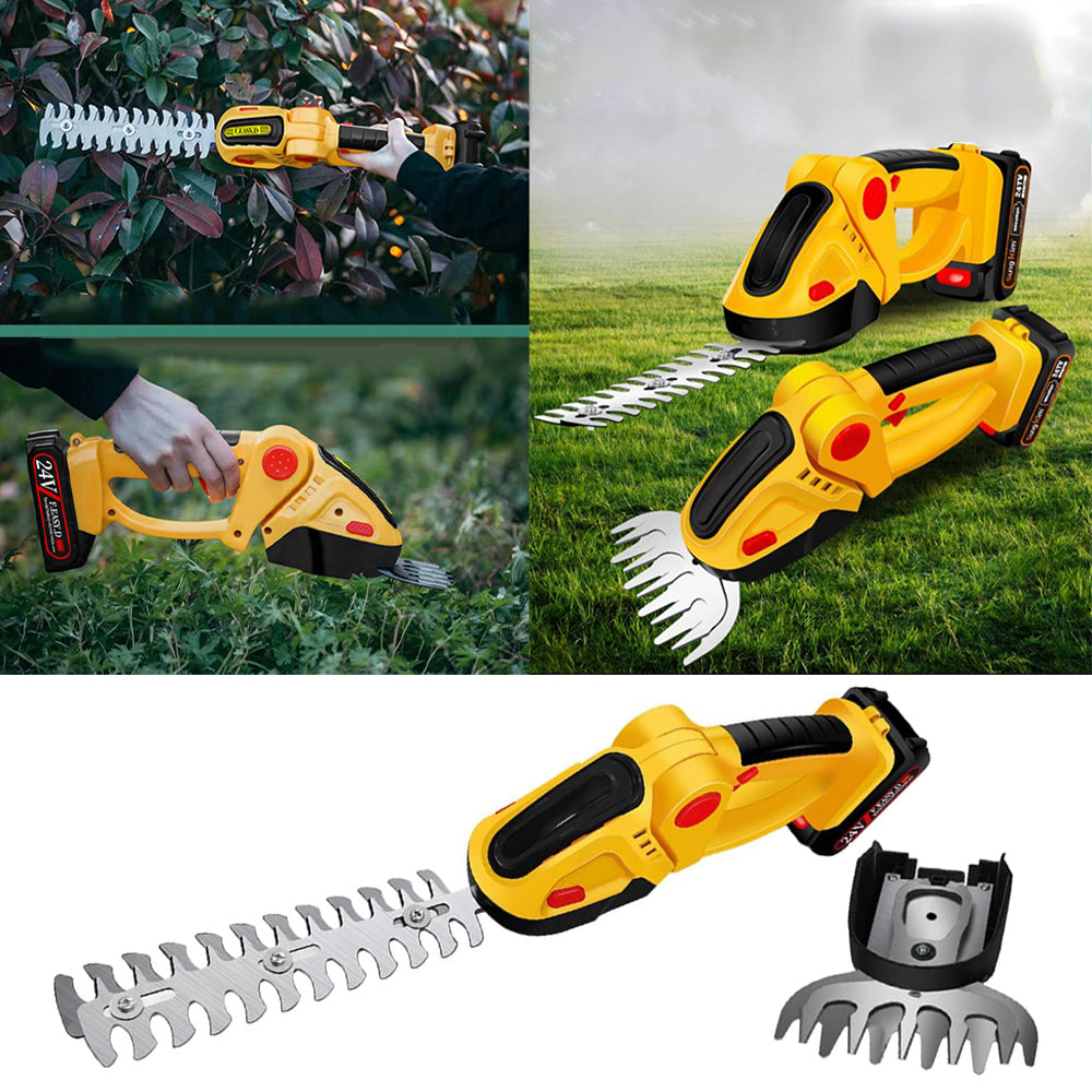 24V CORDLESS HEDGE TRIMMER WITH 2 BLADES INCLUDED Battery voltage 24 V