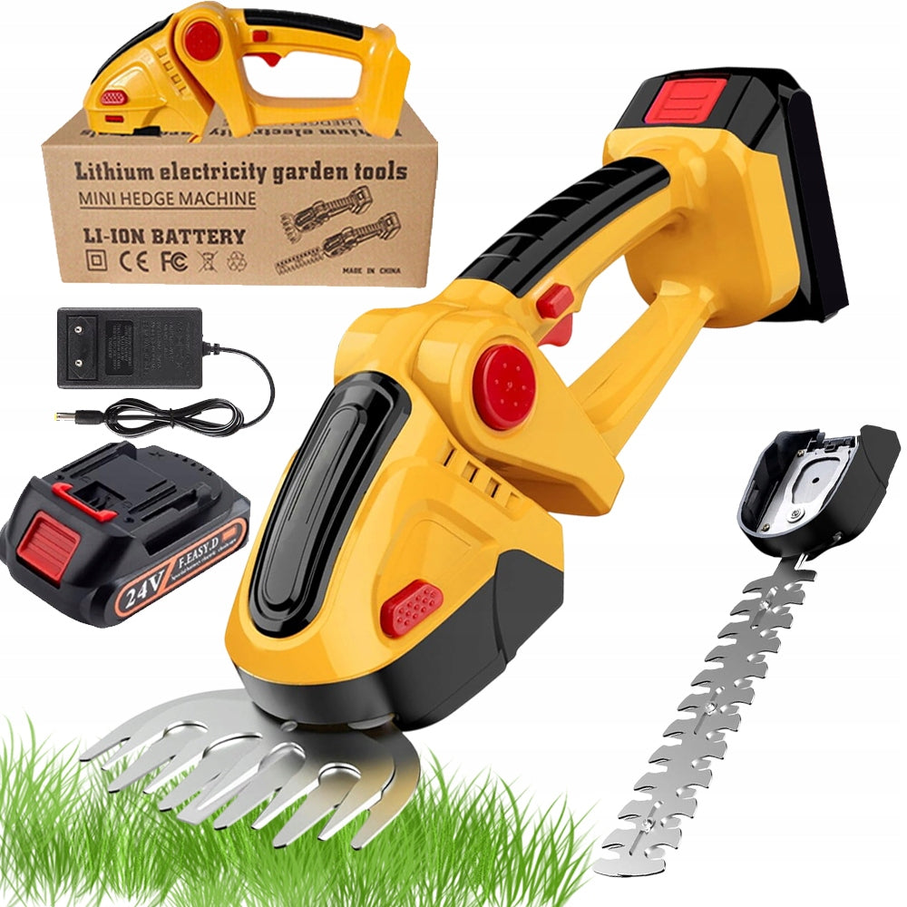 24V CORDLESS HEDGE TRIMMER WITH 2 BLADES INCLUDED