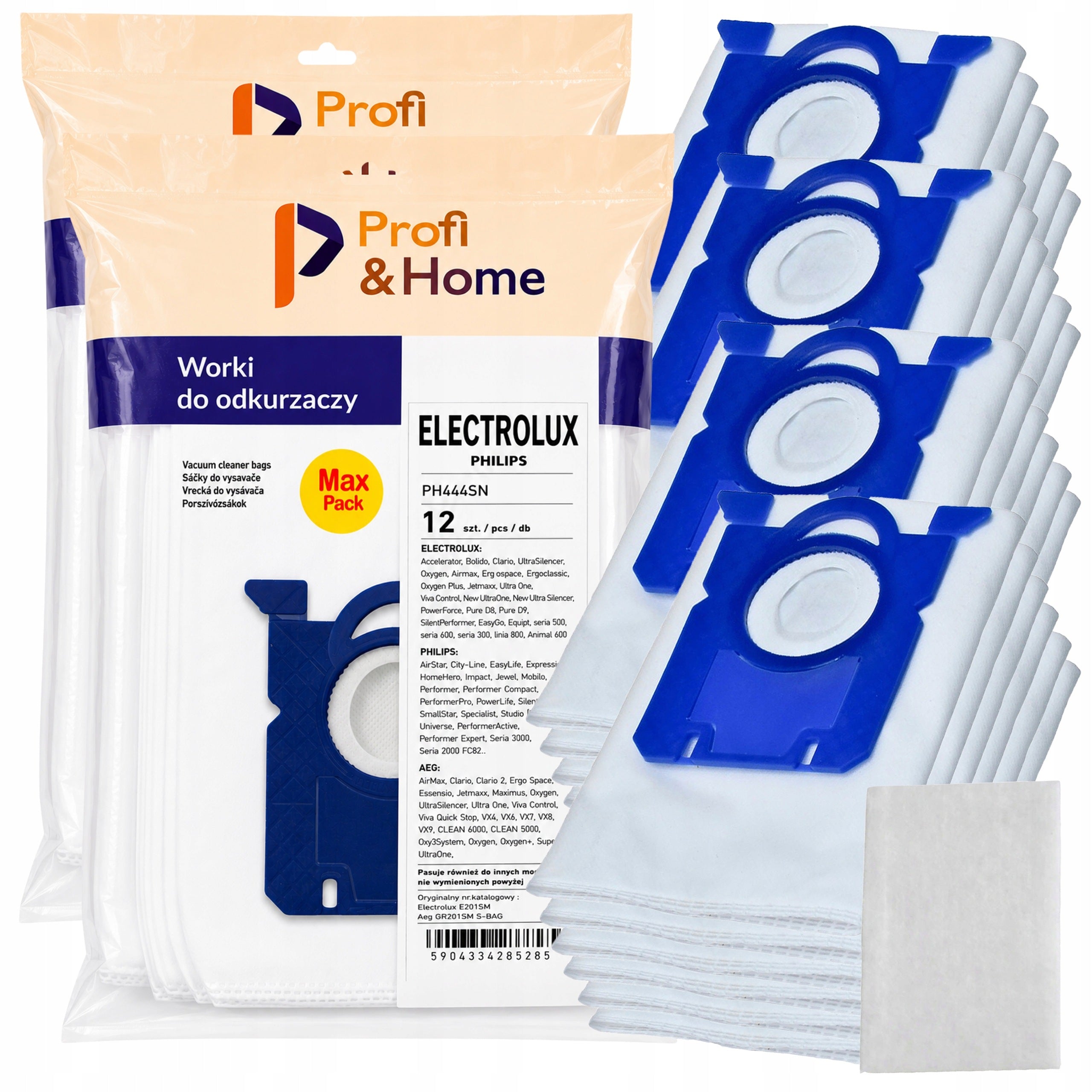24x ELEKTROLUX PHILIPS BAG ELECTROLUX VACUUM CLEANER BAGS REPLACEMENT + FILTER