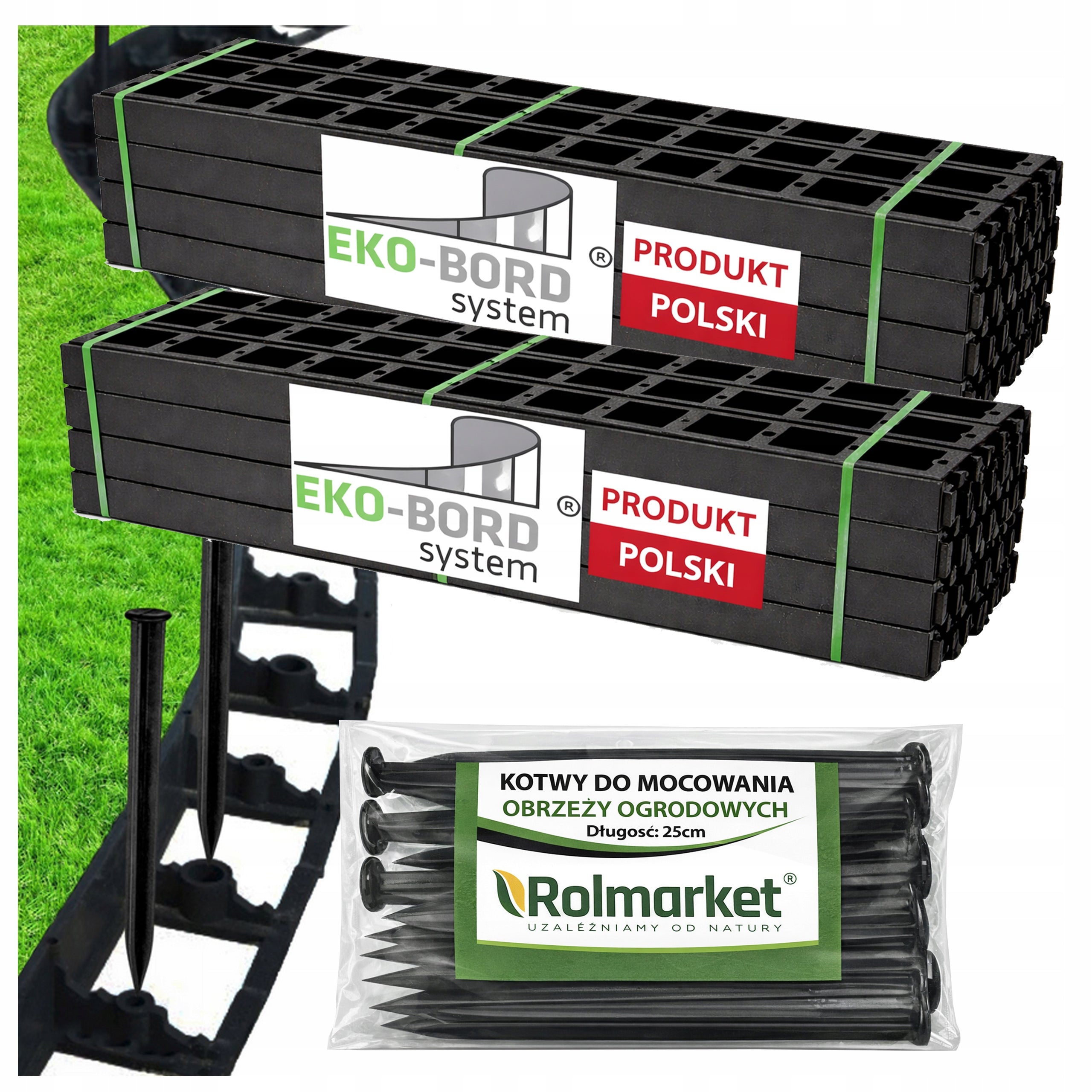 24x Garden edging 10cm 1m Lawn Plastic Curb Bord +50 Anchors