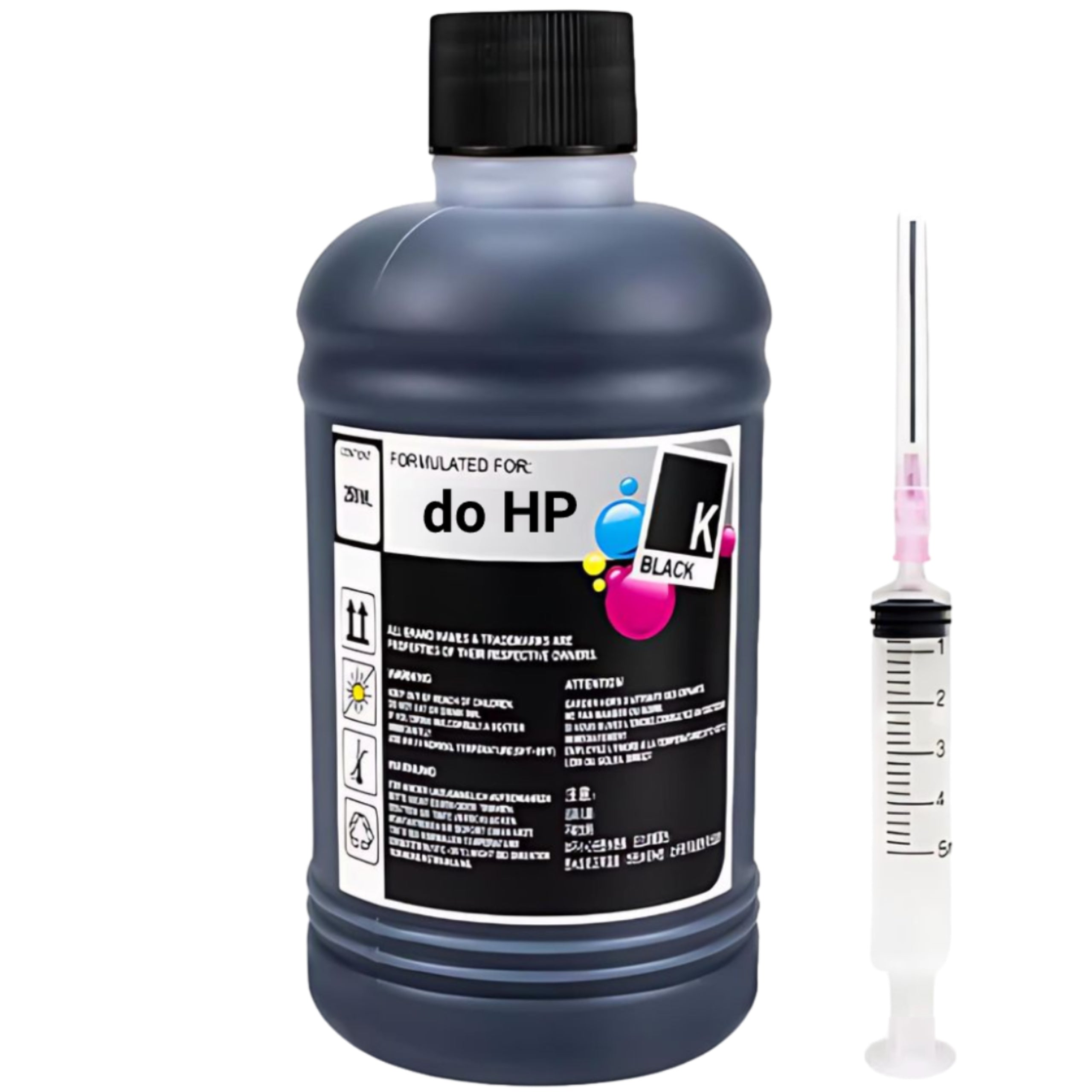 250 ml BK INK CARTRIDGE for HP 301 302 303 304 652 653 305 650 62 + ACCESSORIES + CLIP Manufacturer code 250 ml BK do HP 305 304 652 302 301 305 650