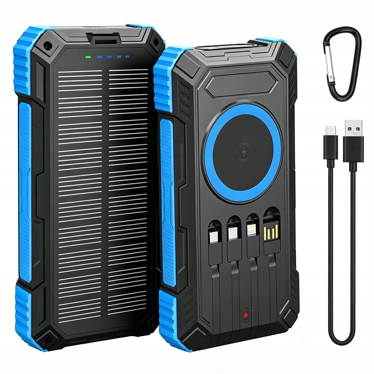 26800mAh POWERBANK CHARGER SOLAR CHARGER INDUCTION LED FLASHLIGHT 6x USB