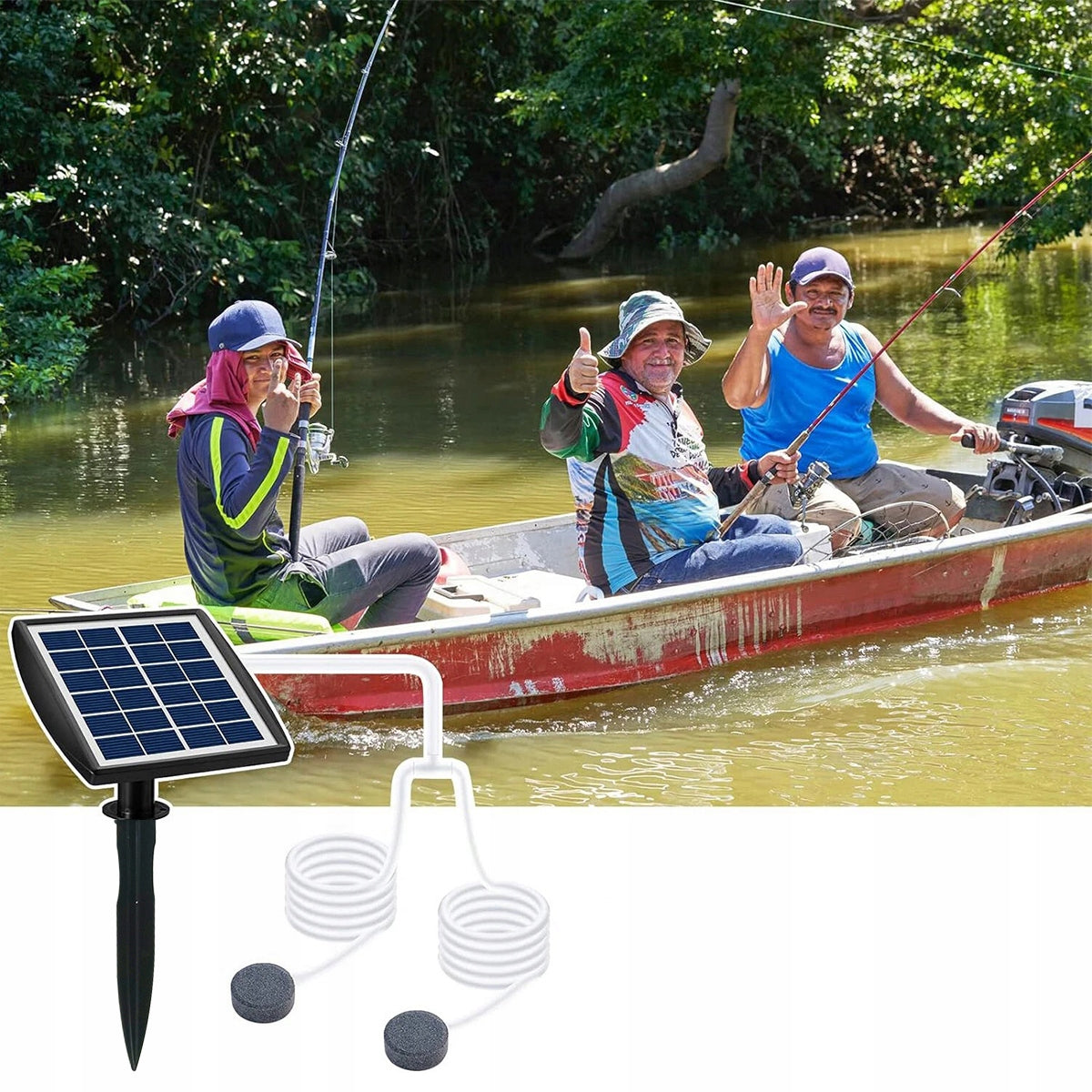 Saulės energijos tvenkinio aeratorius Billing Eyelet, vandens prisotinimui deguonimi