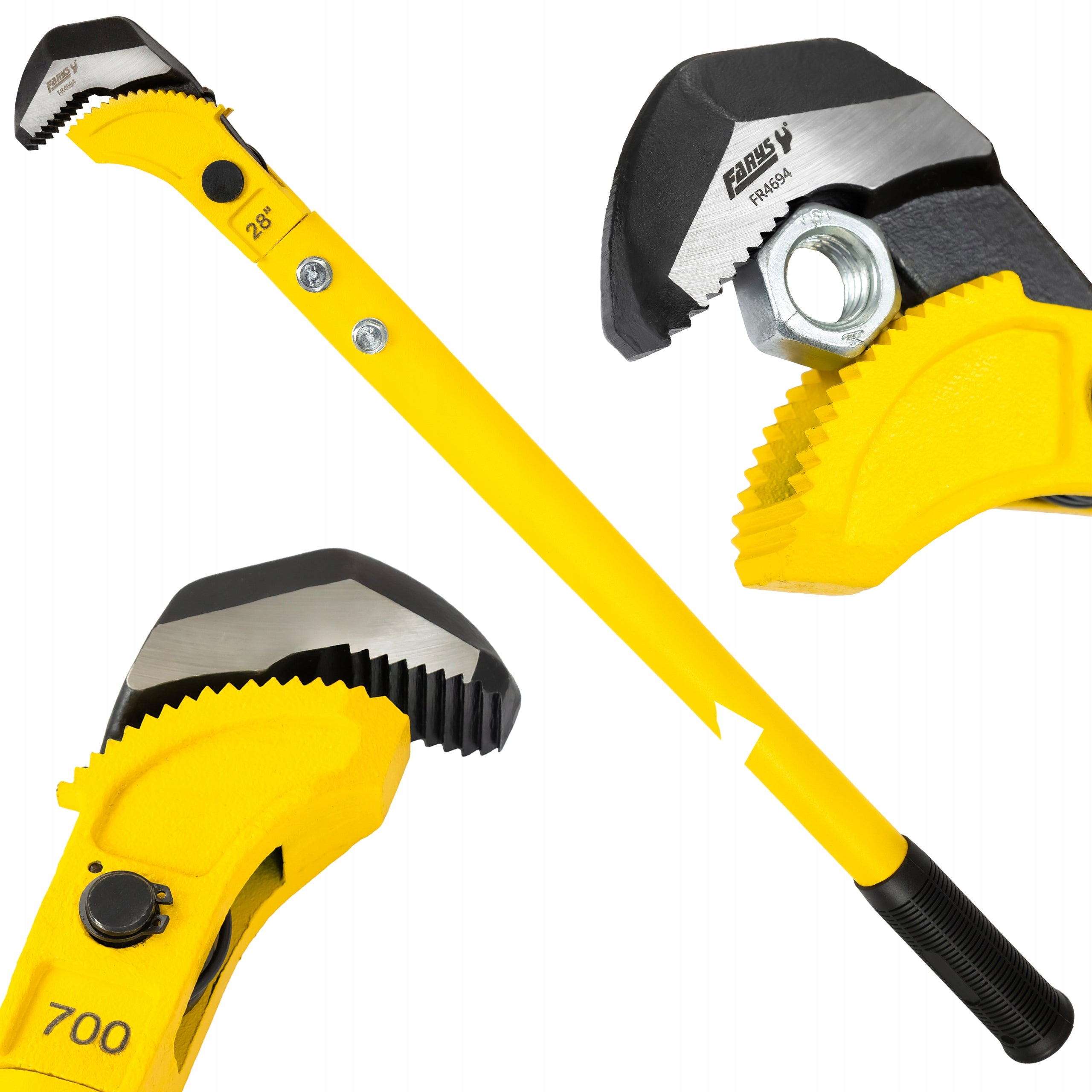 28'' ADJUSTABLE PIPE HYDRAULIC WRENCH FOR FRENCH STEERING RODS