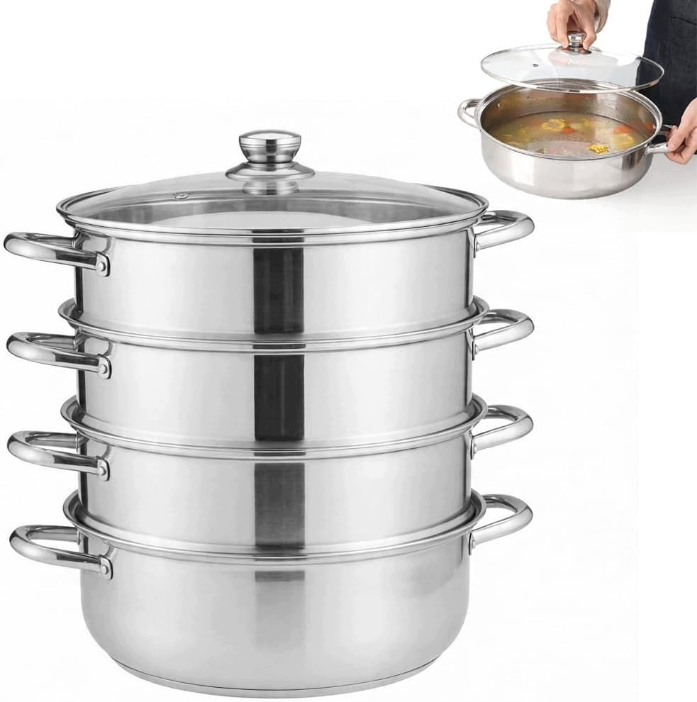 28CM 4-TIER STEEL STEAMER FOR STEAMING