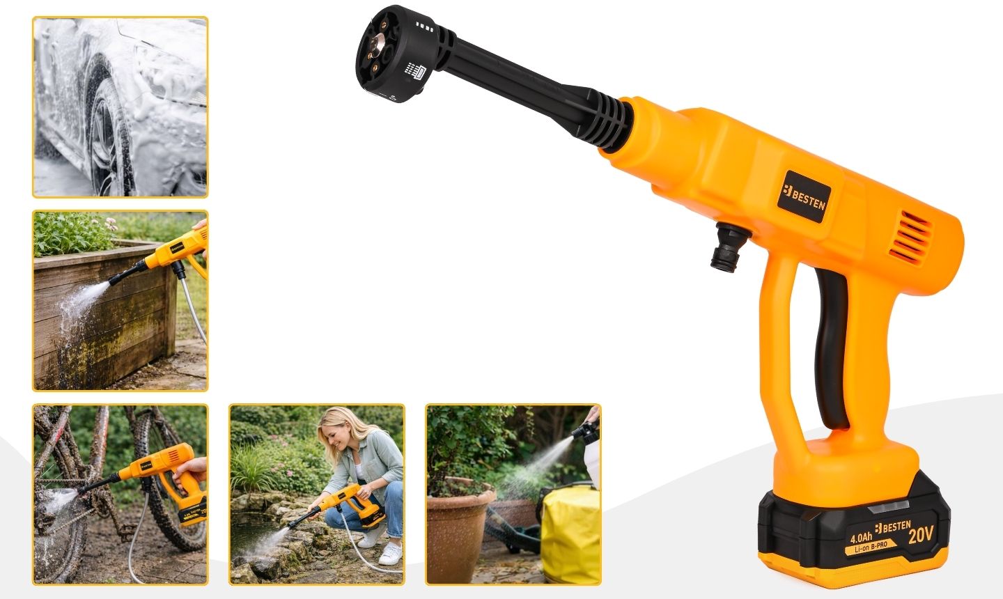 2Aku 4Ah Cordless Pressure Washer Multifunction Nozzle Wireless Pump type other