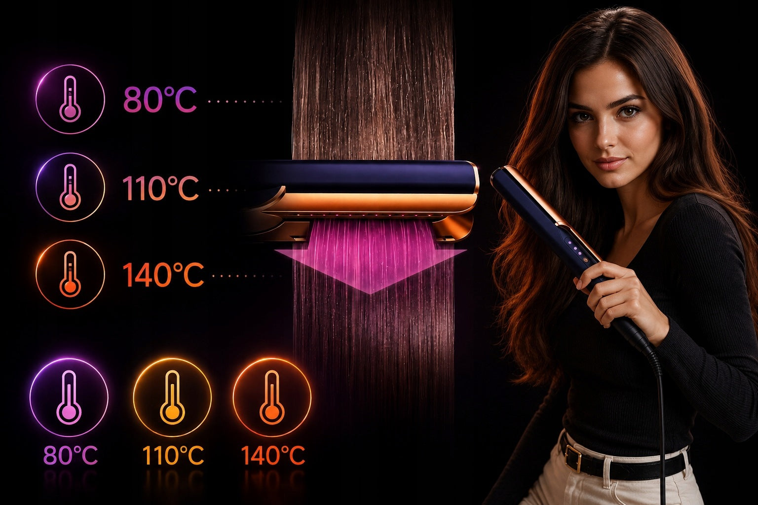 2IN1 DRYING STRAIGHTENER FOR WET AND DRY HAIR 1300W ADJUSTABLE Manufacturer code TinsolAirStrait