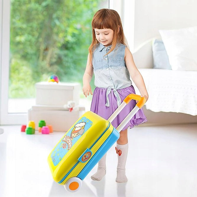 2IN1 SMALL COOK KITCHEN SUITCASE TROLLEY ON WHEELS 24 elements Packaging status original